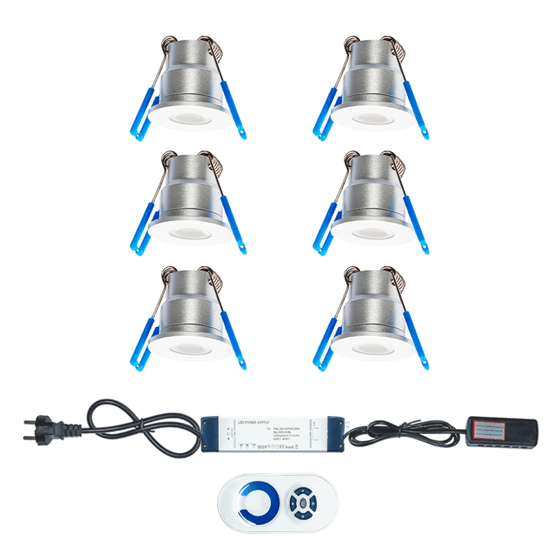 LED VERANDA SPOTS ZILVER 6 STUKS